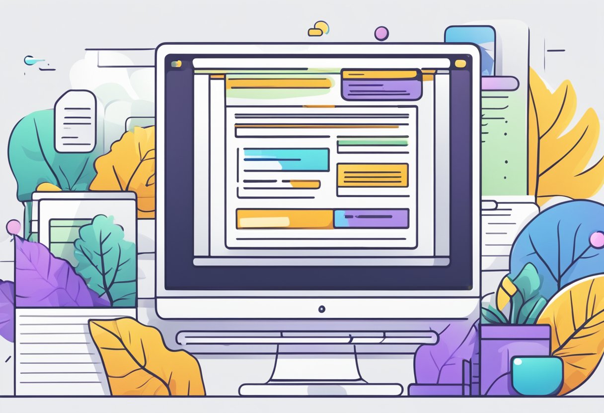 A computer screen with a landing page design, featuring clean layout, vibrant colors, and clear call-to-action buttons