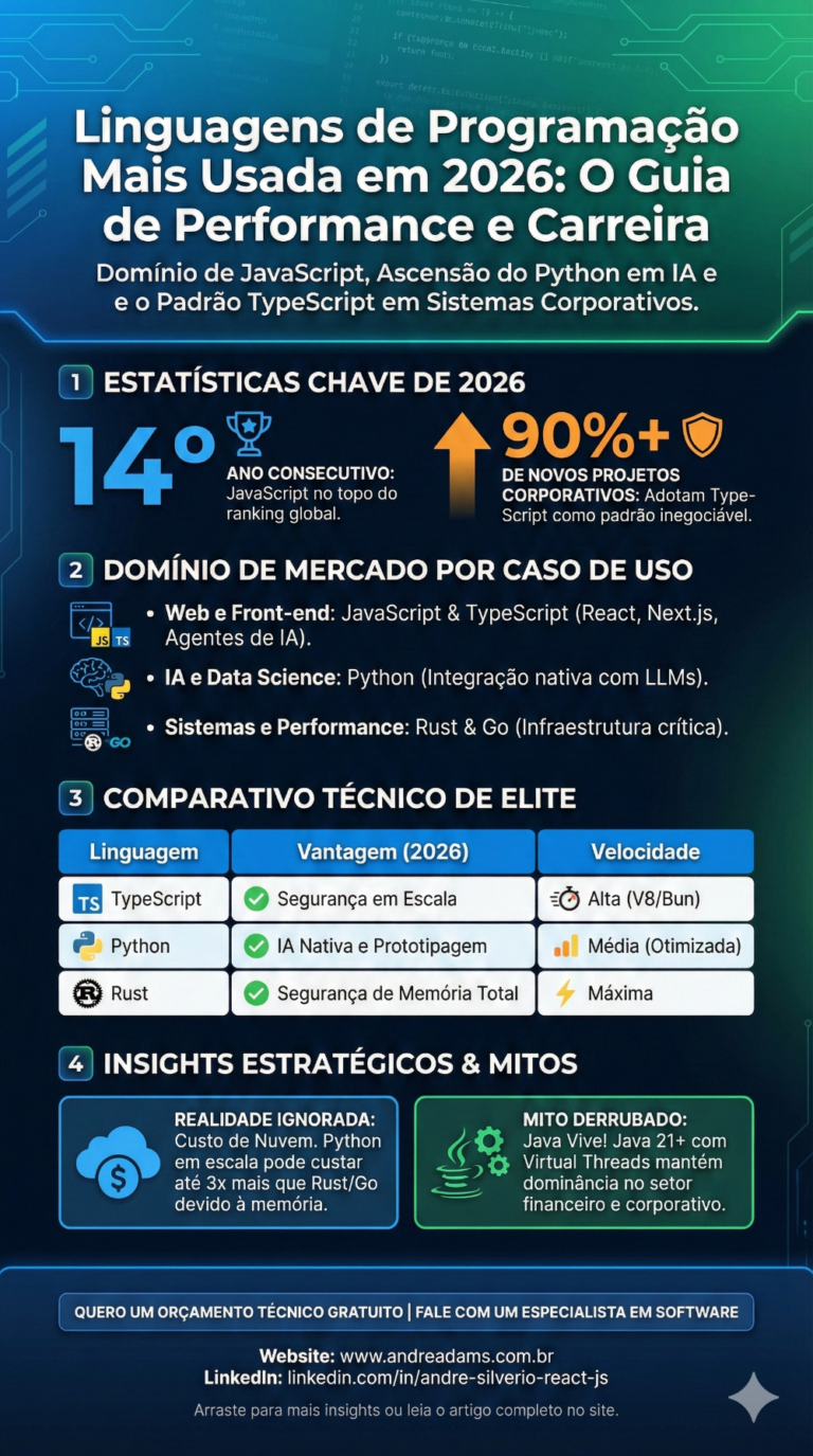 Linguagens de Programação Mais Usada em 2026: O Guia de Performance e ...