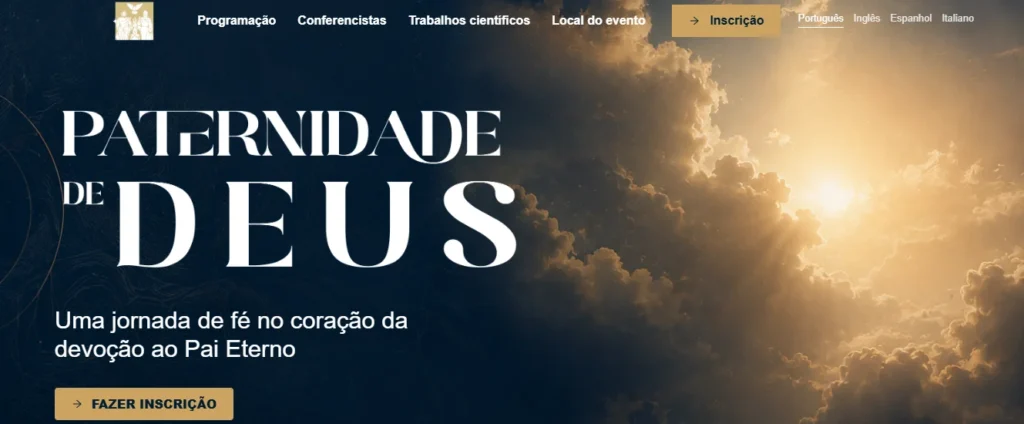Captura do site Congresso Paternidade de Deus