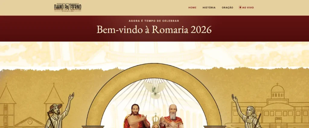 Captura do site Romaria 2026